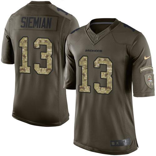 Nike Broncos #13 Trevor Siemian Green Men's Stitched NFL Limited Salute To Service Jersey